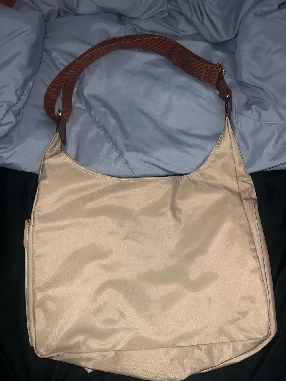 Longchamp Beige Tote Bag with Brown Trim - Picture 2 of 12